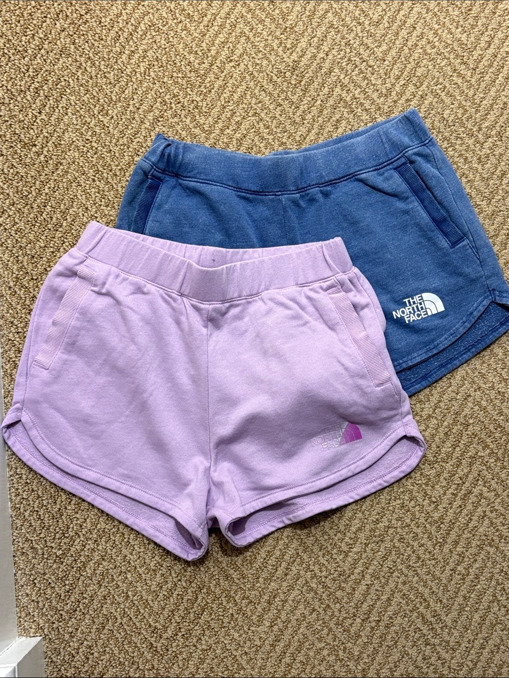 The North Face Blue & Lilac Fleece Shorts Set